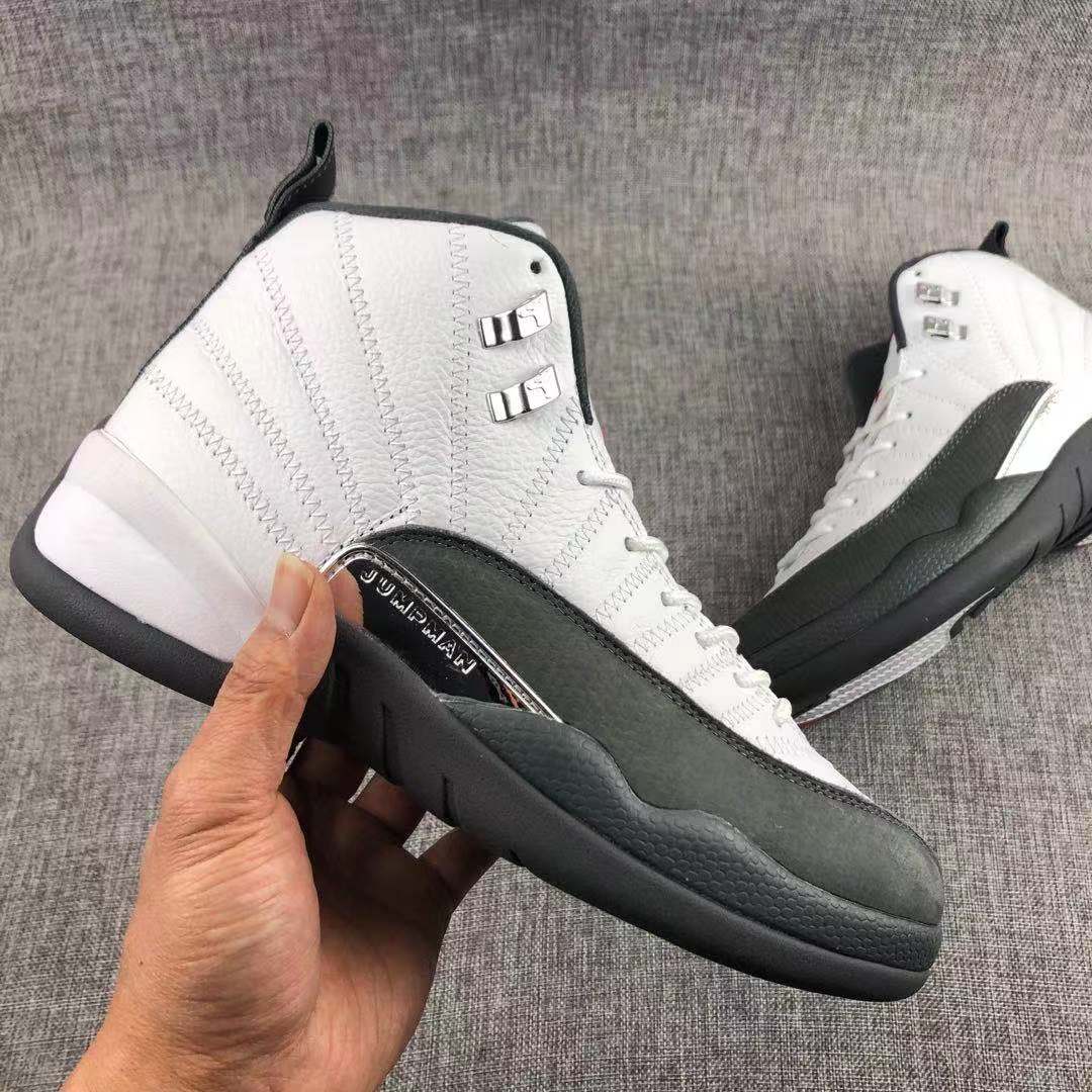 2022 Air Jordan 12 White Dark Grey Shoes
